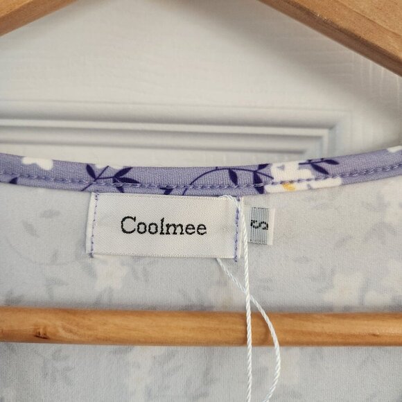 Coolmee Purple Short Sleeve Floral Summer Dress - Picture 3 of 12